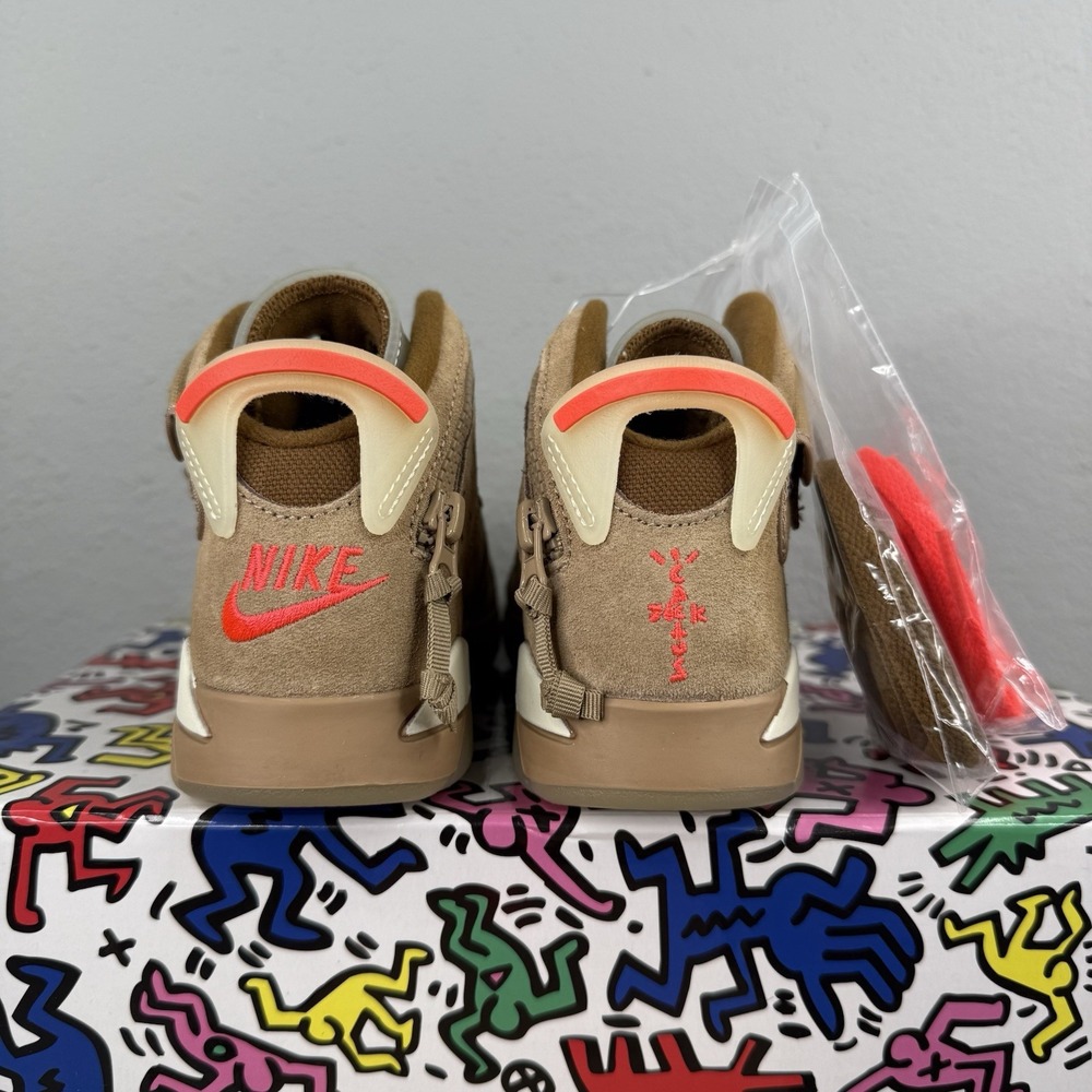 Travis Scott x Air Jordan 6 Retro PreSchool British Khaki DH0693-200 Size 11c - Picture 8 of 14